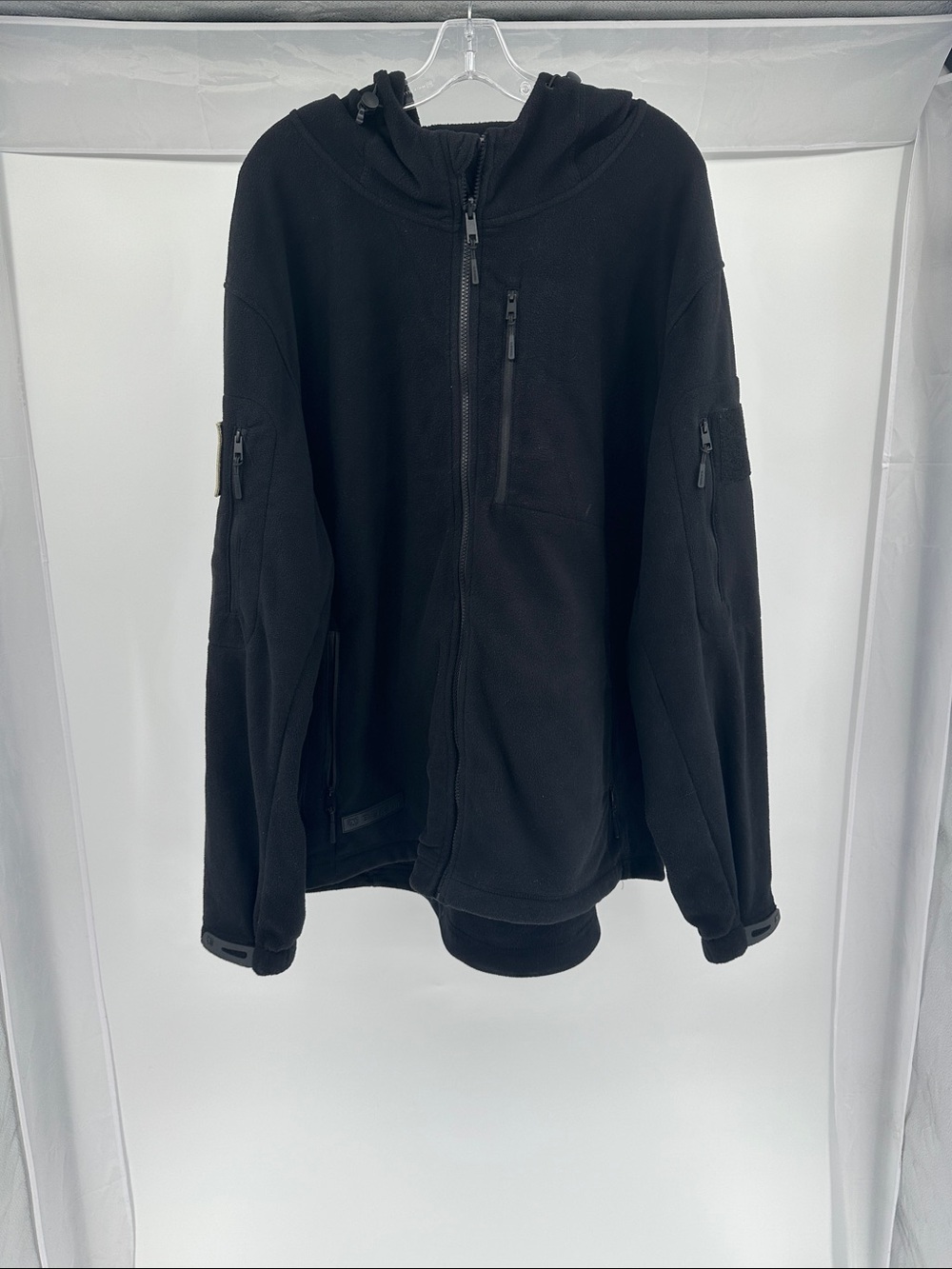 Men's Black Full-Zip Hooded Sweater Jacket
